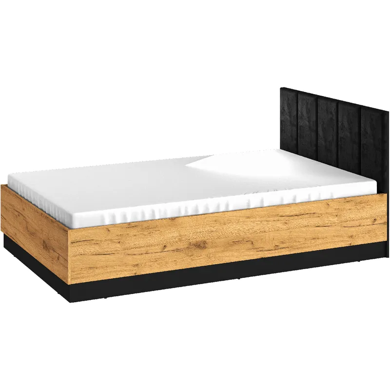 Łóżko 120x200 CLINT 09 Dąb Craft Złoty / Czarny
