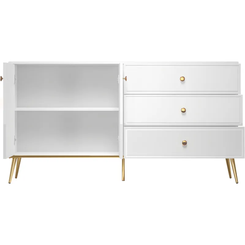 Komoda GOLDEN GL04 Biały Połysk