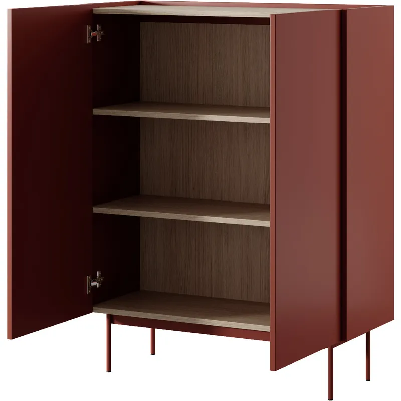Komoda COLOUR 03 Ceramic Red / Dąb Linea