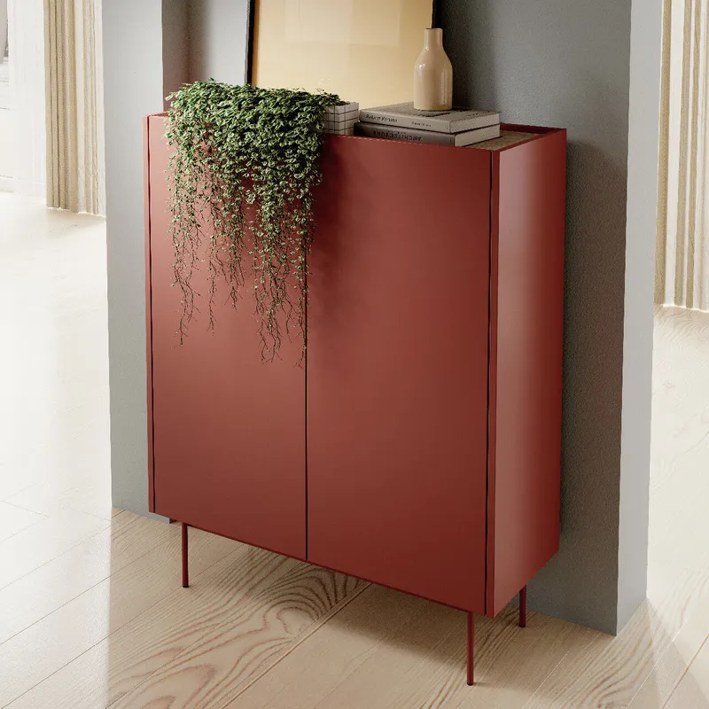 Komoda COLOUR 03 Ceramic Red / Dąb Linea