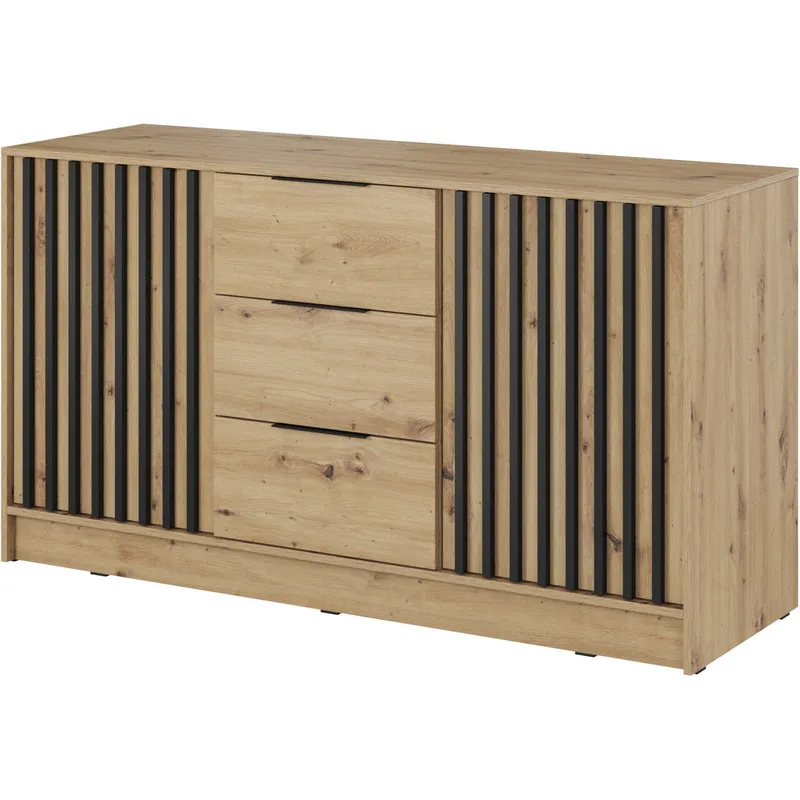 Komoda LAILA 3D Dąb Artisan / Czarny