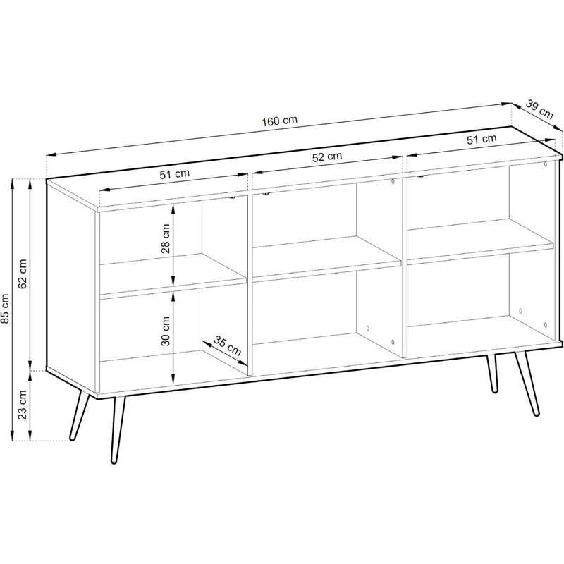 Komoda ARA K160 Beż + - Czarny
