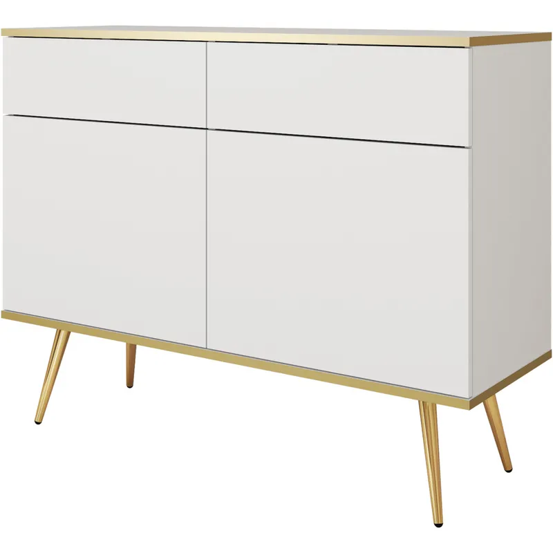 Komoda ARA KSZ107 Biały + Złoty