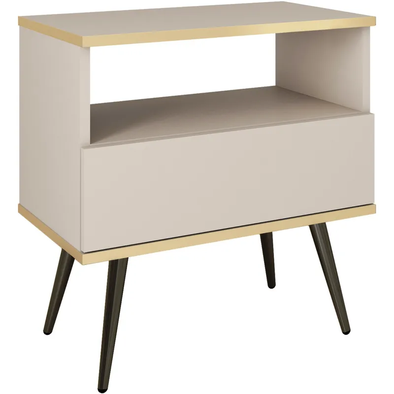 Stolik Nocny ARA S54 Beż + - Czarny