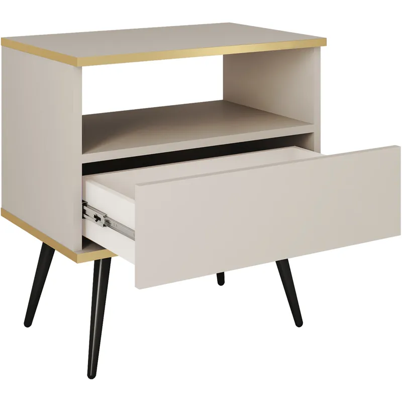 Stolik Nocny ARA S54 Beż + - Czarny