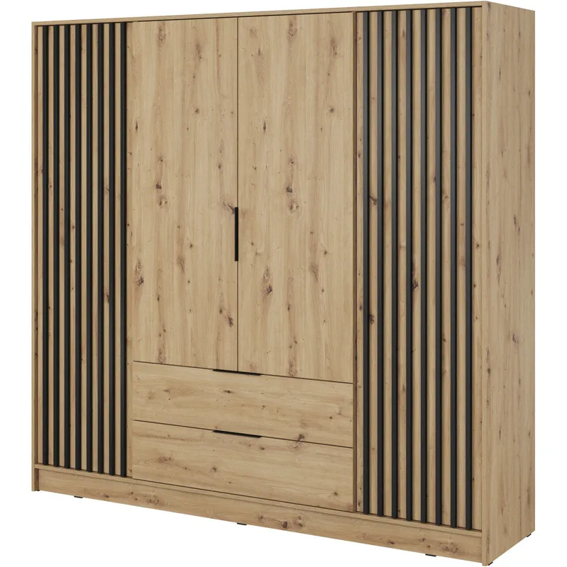 Szafa LAILA 4D Dąb Artisan / Czarny