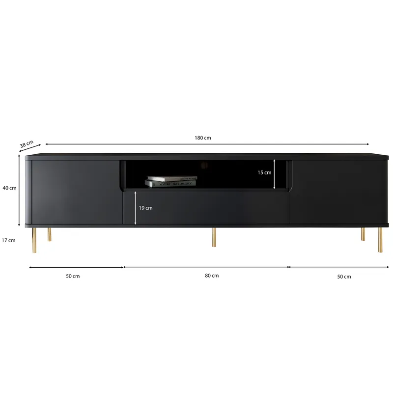Komoda RTV RADIUS 180NZ - Czarny