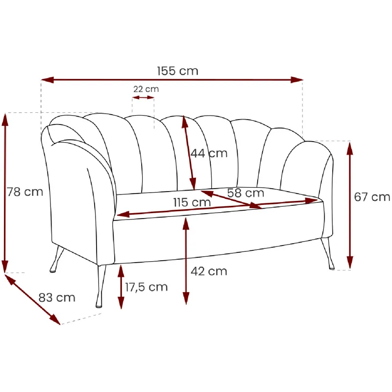 Sofa ARDIA Eureka 2127 - Czarny