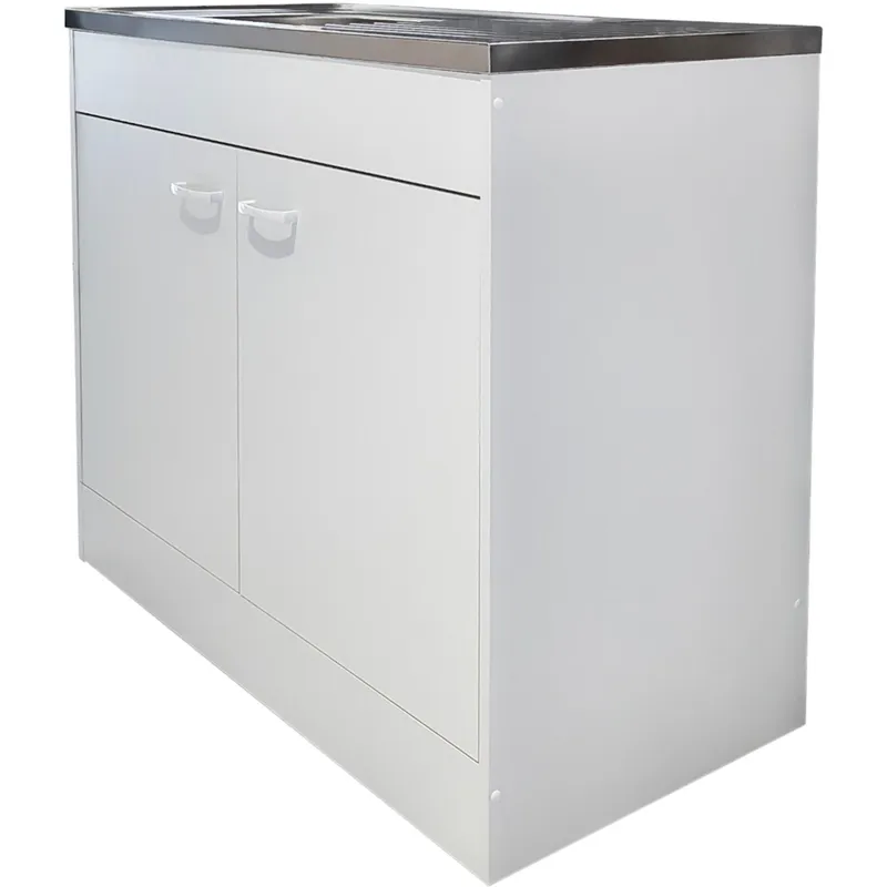 Szafka Dolna + Zlew 100cm SIMPLE II Laminat - Biały