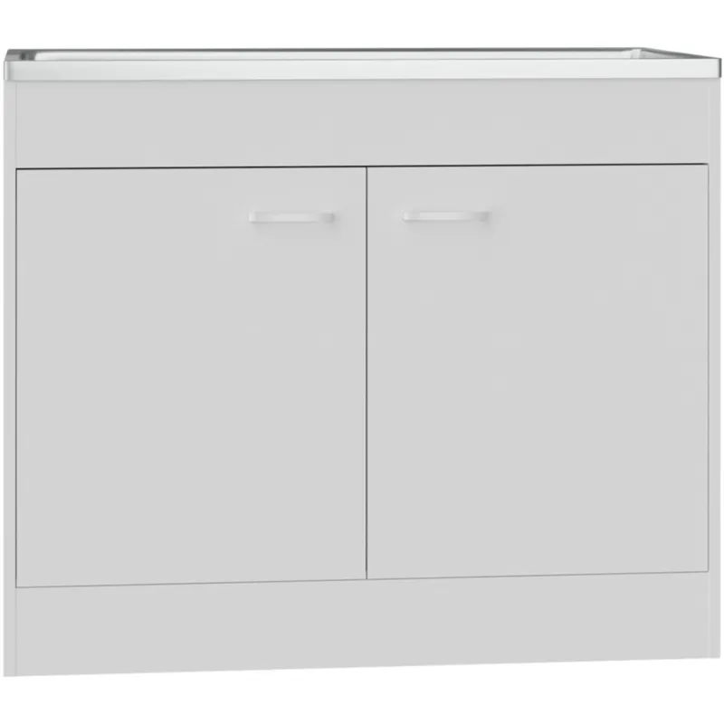 Szafka Dolna + Zlew 100cm SIMPLE II Laminat - Biały