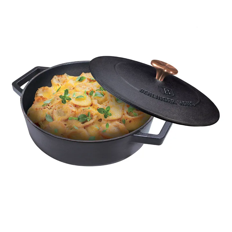 Garnek Żeliwny 2,57l Z Pokrywką 24cm BERLINGER HAUS BH-6493