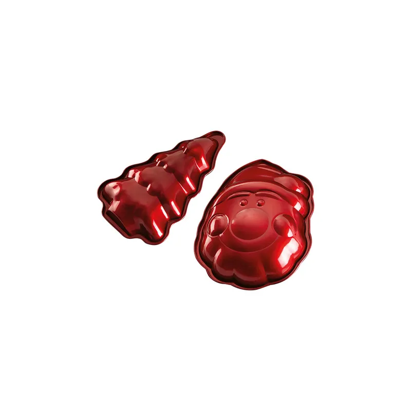 Zestaw Świątecznych Form Do Pieczenia Mikołaj Choinka BerlingerHaus BH-6947 Burgundy