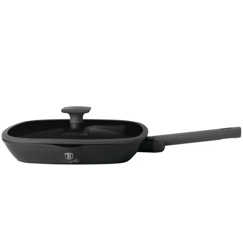 Patelnia Grillowa Z Pokrywką 28cm Z Powłoką Tytanową BerlingerHaus Antracit BH-8127