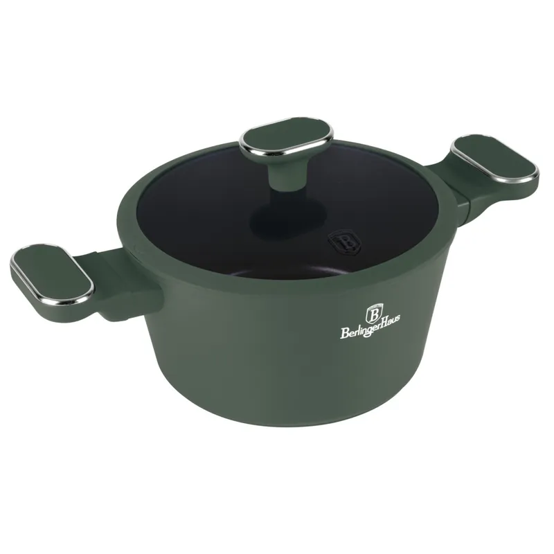 Garnek Z Pokrywką 20 cm Matte Green Collection BerlingerHaus BH-8200