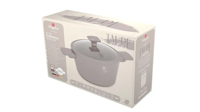 Garnek Z Pokrywką 20cm Taupe BerlingerHaus BH-8100