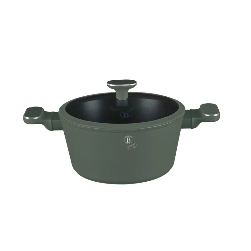 Garnek Z Pokrywką 24 cm Z Kolekcji Matte Green BerlingerHaus BH-8201