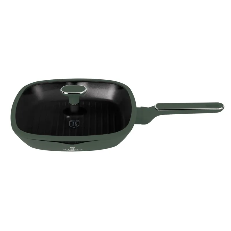 Patelnia Grillowa Z Pokrywką 28cm BerlingerHaus BH-8162 Matte Green