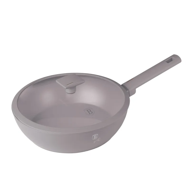 Patelnia Wok Z Pokrywką 28cm BerlingerHaus Taupe BH-8094