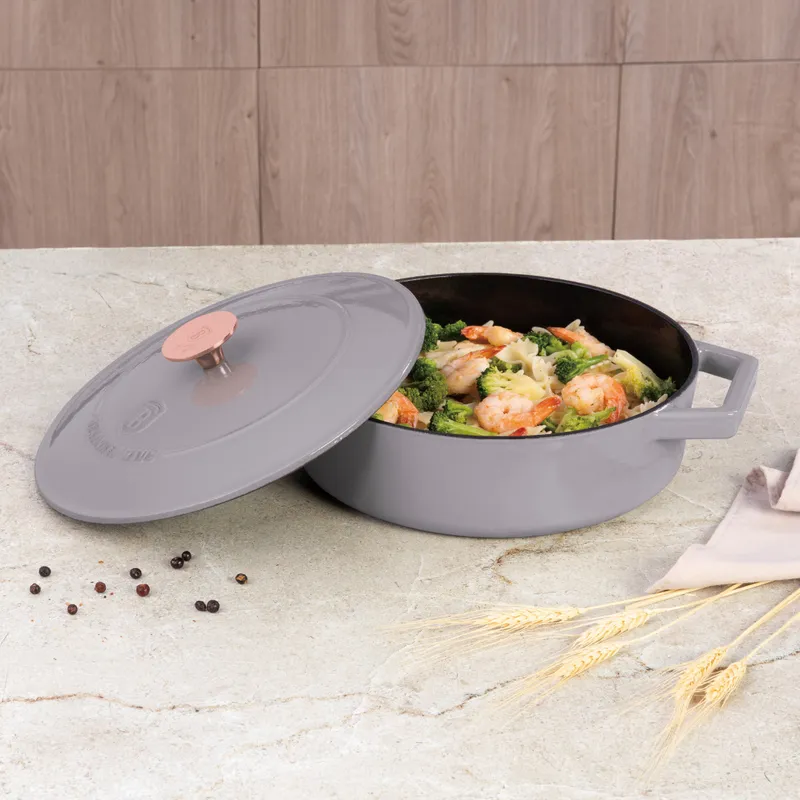 Płytki Garnek Żeliwny 2,57l 26cm BerlingerHaus Taupe BH-6527
