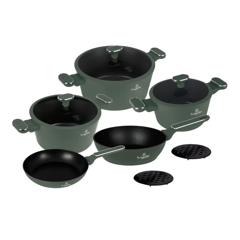 Zestaw 10-EL Garnki I Patelnie BerlingerHaus BH-8207 Matte Green Collection