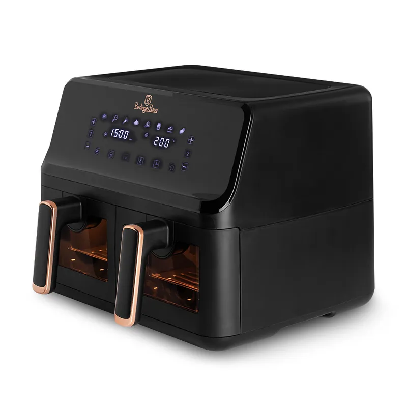 Air Fryer Frytkownica Beztłuszczowa Z Podwójnym Koszem 4,1L+4,1L BerlingerHaus BH-9469 Black Rose