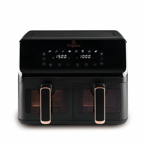 Air Fryer Frytkownica Beztłuszczowa Z Podwójnym Koszem 4,1L+4,1L BerlingerHaus BH-9469 Black Rose