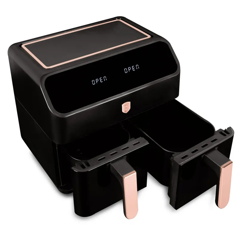 Air Fryer Frytkownica Beztłuszczowa Z Podwójnym Koszem 4L+4L BerlingerHaus BH-9659 Black Rose