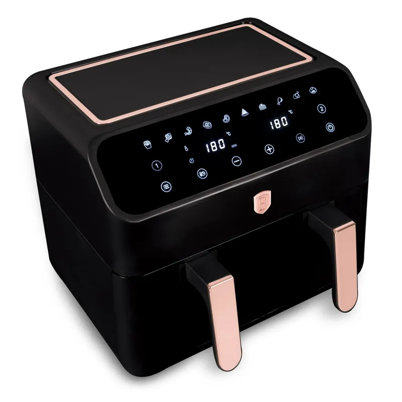 Air Fryer Frytkownica Beztłuszczowa Z Podwójnym Koszem 4L+4L BerlingerHaus BH-9659 Black Rose