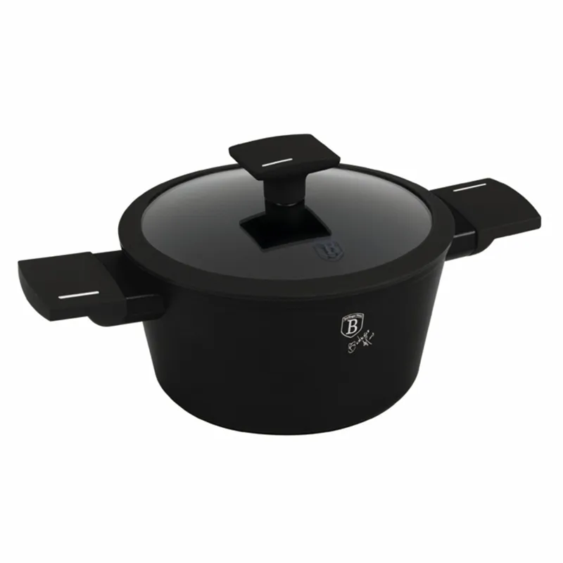 Garnek Z Pokrywką 20cm | BerlingerHaus BH-8187 Matte Black
