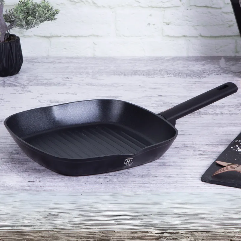 Patelnia 28cm Grillowa Tytanowa BerlingerHaus BH-7092 Monaco / Black Rose Collection