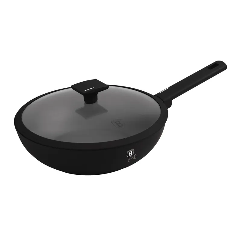 Patelnia Wok Z Pokrywką 28cm BerlingerHaus BH-8181 Matte Black