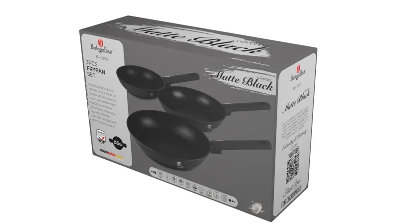 Zestaw 3 Patelni BerlingerHaus BH-8195 Matte Black