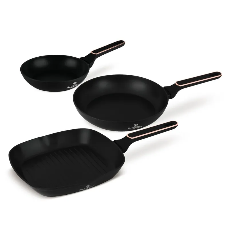 Zestaw 3 Patelni BerlingerHaus BH- 8361| Black Rose Collection