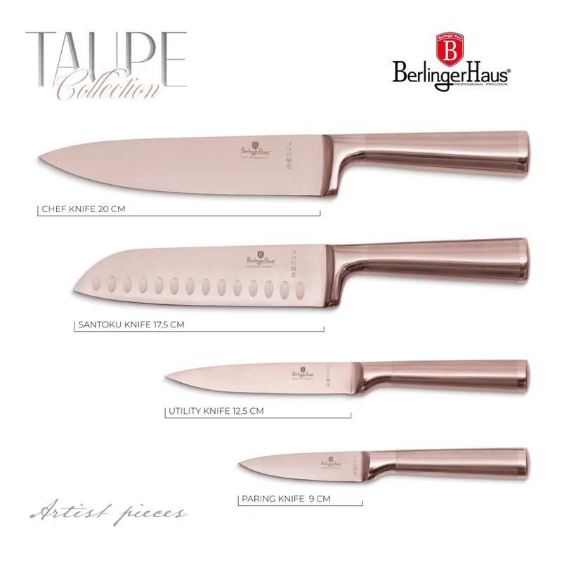 Noże Kuchenne | Zestaw 4 Noży BerlingerHaus Leonardo Collection BH-2977