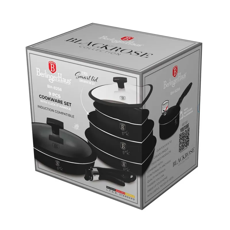 Zestaw Garnków 9el. Z Odpinaną Rączką BerlingerHaus Monaco Collection BH-8258