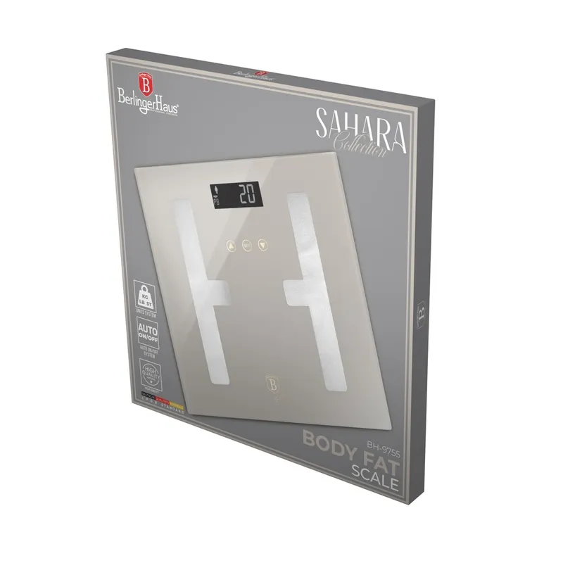 Cyfrowa Waga Łazienkowa Z Analizą Składu Ciała BerlingerHaus BH-9755 Sahara Collection