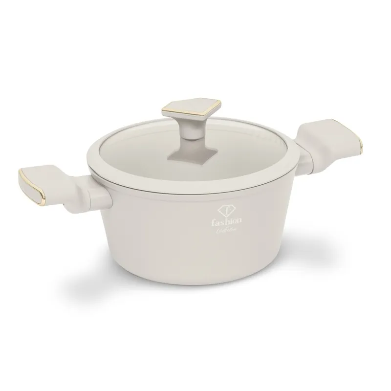Garnek Z Pokrywką 20 cm FashionTV FTV-0068 Matte Cream Gold Collection