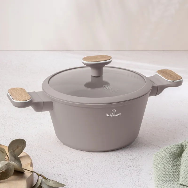 Garnek Z Pokrywką 20cm BerlingerHaus BH-8338 Taupe Nordic