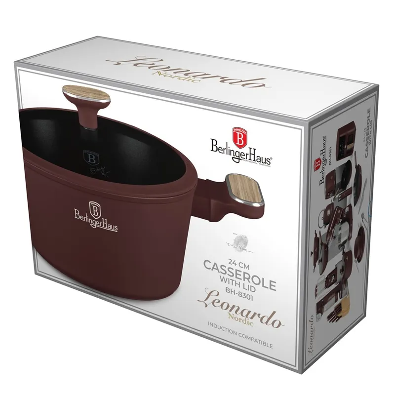 Garnek Z Pokrywką 24cm BerlingerHaus Leonardo Nordic BH-8301