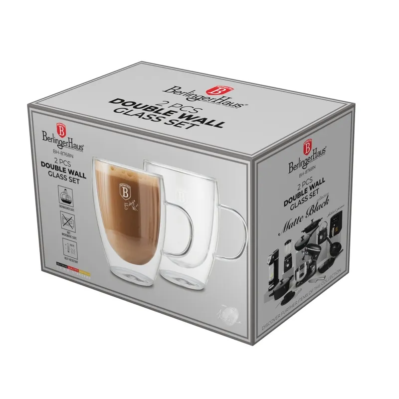 Kubki Z Podwójnym Szkłem 2szt. 300ml BerlingerHaus BH-8768
