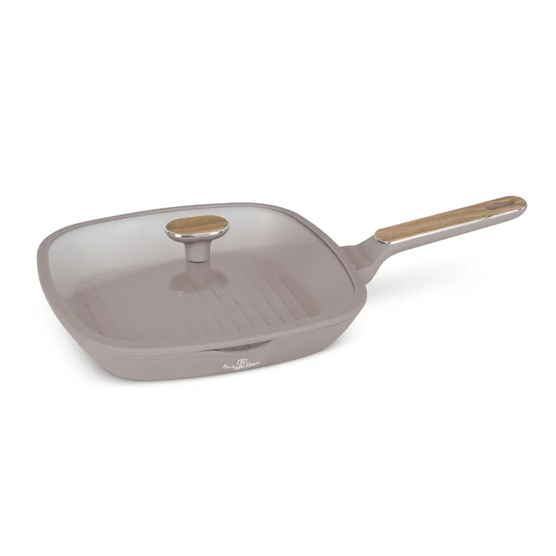 Patelnia Grillowa Z Pokrywką 28 cm BerlingerHaus Taupe Nordic BH-8336