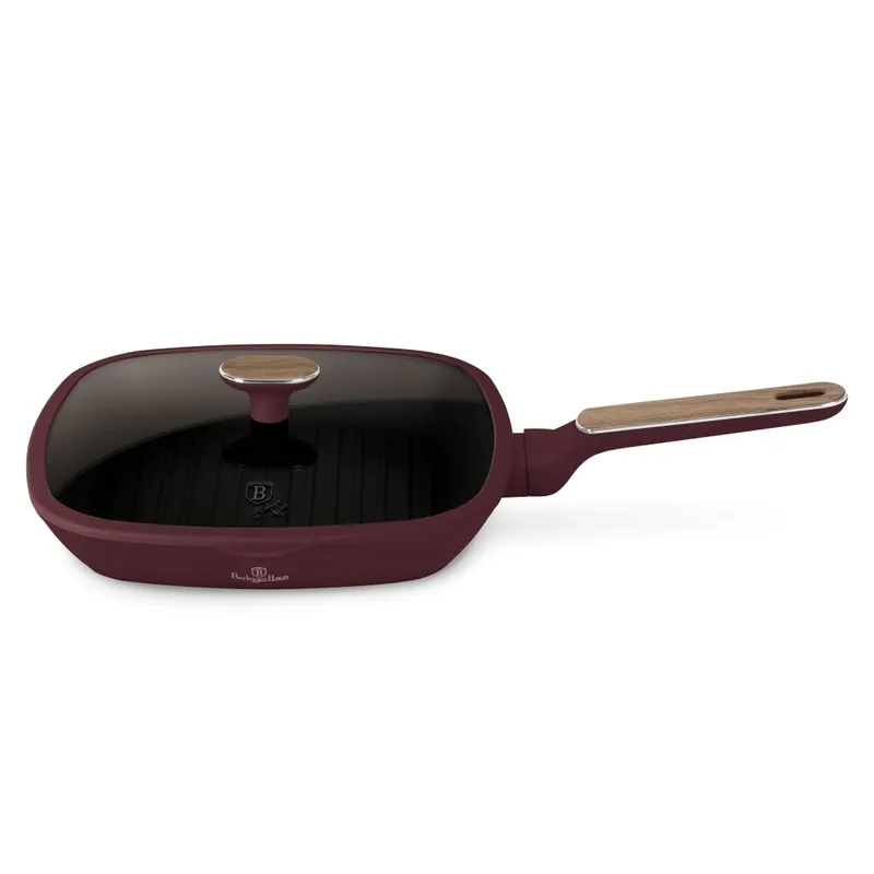 Patelnia Grillowa Z Pokrywką 28cm Z Powłoką Tytanową BerlingerHaus Leonardo Nordic BH-8298