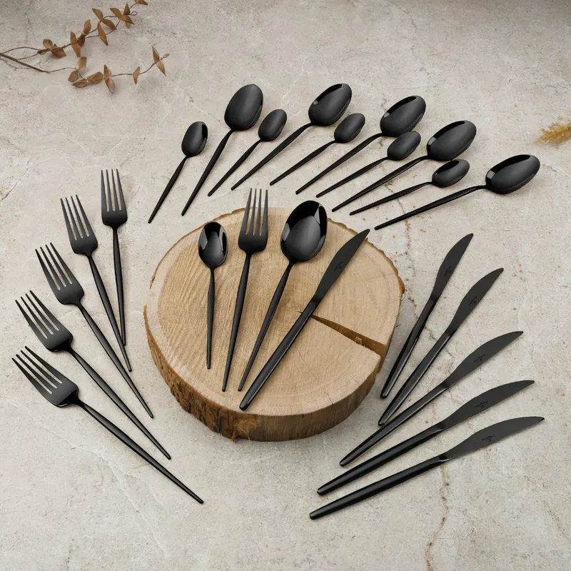 Sztućce 24szt BerlingerHaus Matte Black Collection BH-3069