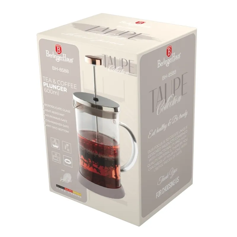 Zaparzacz Do Herbaty I Kawy 600ml BERLINGER HAUS BH-8588 Taupe Collection