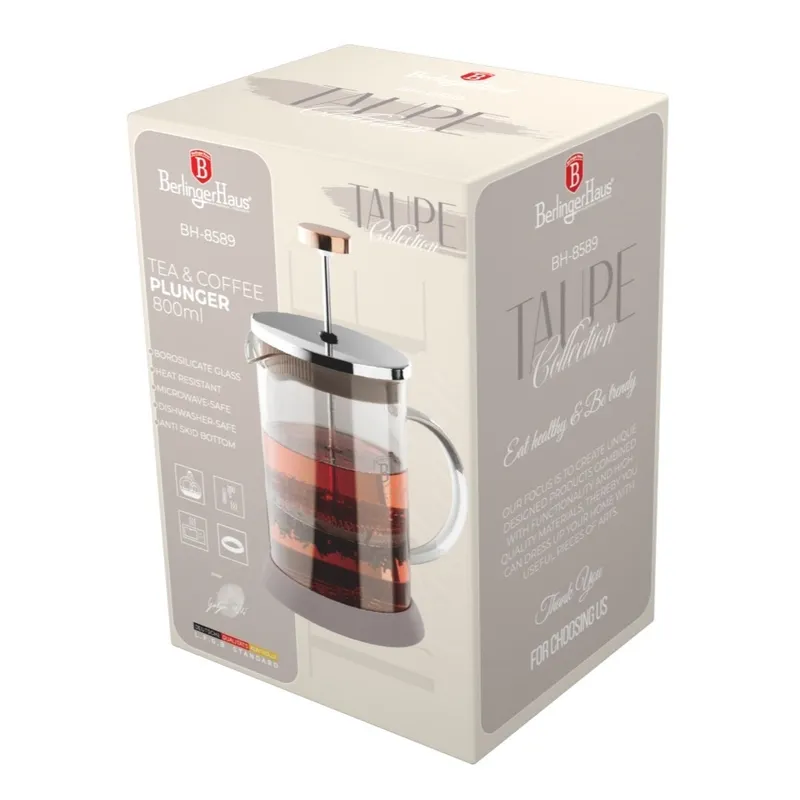 Zaparzacz Do Herbaty I Kawy 800ml BERLINGER HAUS BH-8589 Taupe Collection