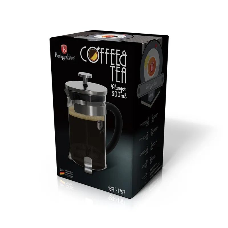 Zaparzacz Do Kawy I Herbaty 600 ml. Black Silver Edition BerlingerHaus BH-1787