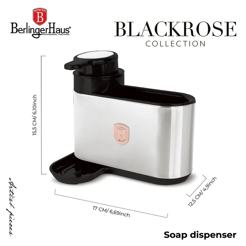 Dozownik Do Mydła BerlingerHaus BH-8932 Black Rose Collection