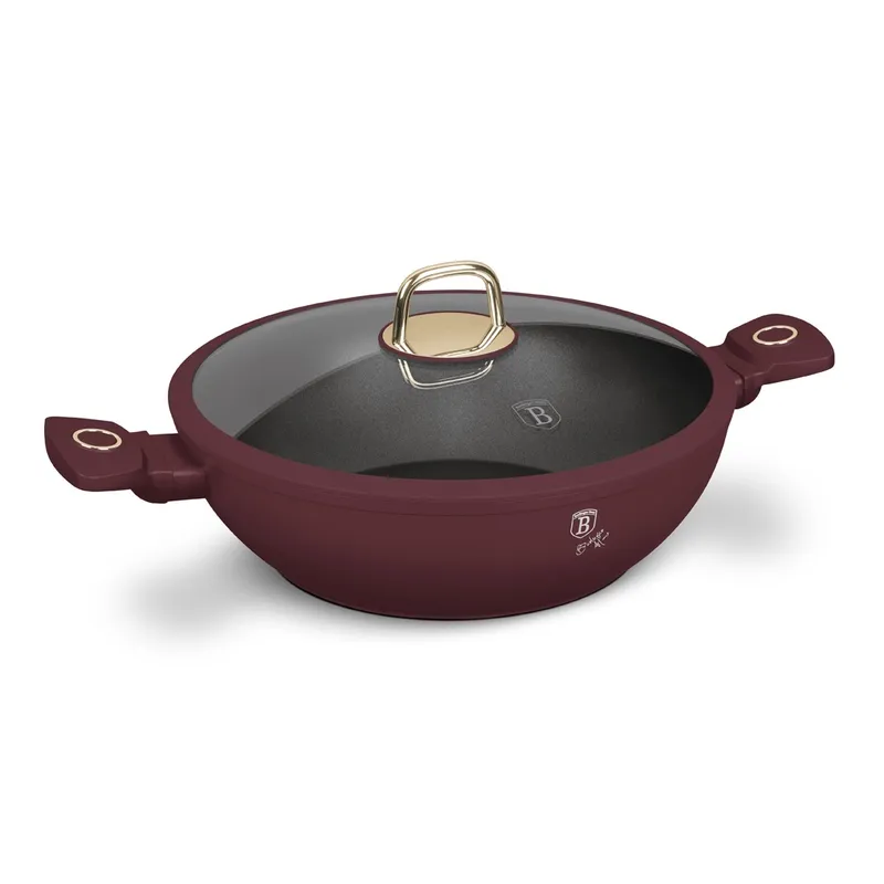 Patelnia Wok Z Pokrywką 30cm 4,8l BerlingerHaus Leonardo Collection BH-8035