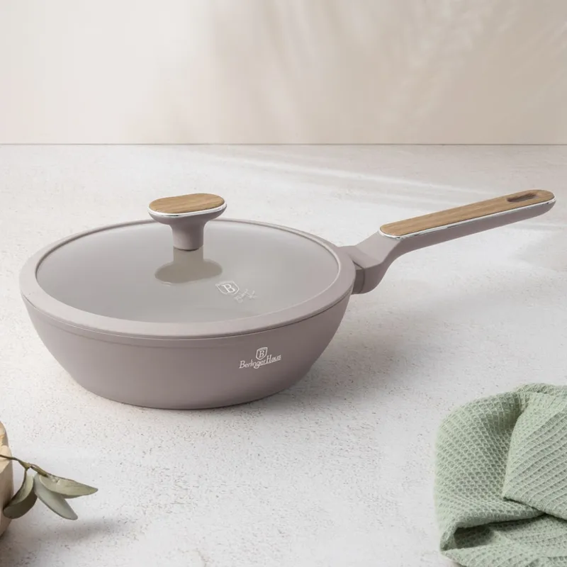 Głęboka Patelnia Z Pokrywką 24cm BerlingerHaus BH-8333 Taupe Nordic