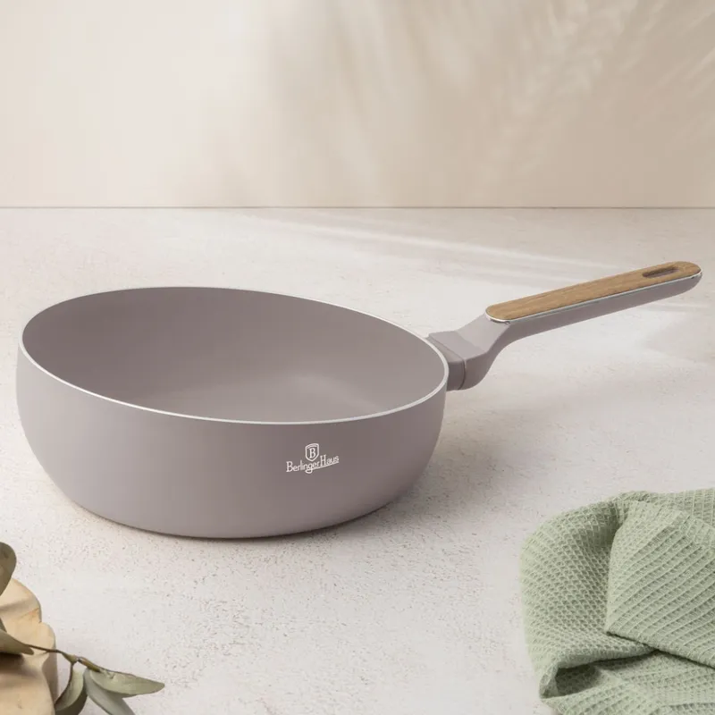 Patelnia Wok Flip 26 cm BerlingerHaus BH-8332 | Taupe Nordic Collection